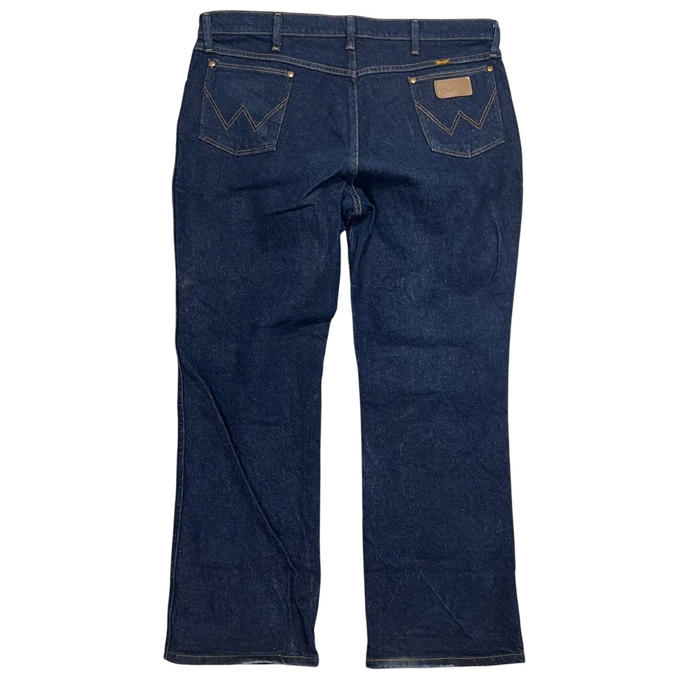 Vintage 90s Wrangler Mens Dark Wash Denim Jeans Straight Leg 40x30 Indigo Blue